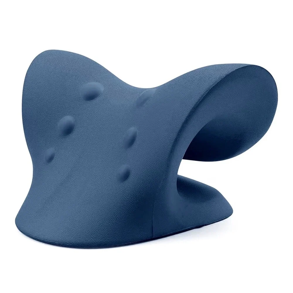 Dark Blue Neck‎ Shoulder Stretcher Pillow for Pain Relief and Posture Correction